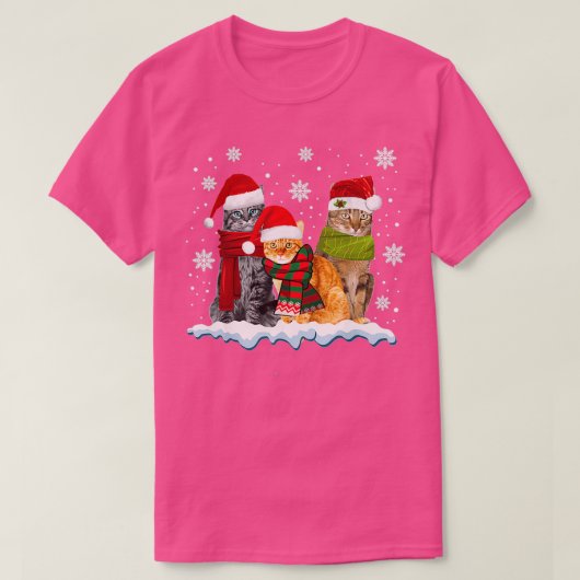Drie kerstmis voor kat Kitten Lover Sno T-shirt (Design voorkant)