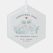 Drie kerstnaadfamilies glas ornament (Voorkant)