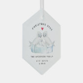 Drie kerstnaadfamilies glas ornament (Voorkant Rechts)