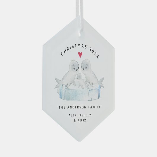 Drie kerstnaadfamilies glas ornament (Voorkant Rechts)