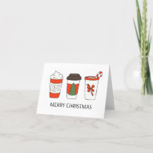 Drie kerstpapieren koffiekopjes, hot Drink