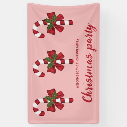 Drie kerstsnoepjes - kerstfeest spandoek (Verticaal)
