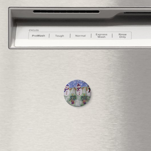 Drie kerstsnowmen Magnet (Insitu (Vaatwasser))
