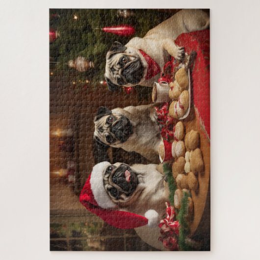 Drie kersttassen legpuzzel (Verticaal)