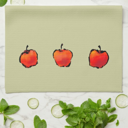 Drie keukenhanddoeken voor appels (Gevouwen)