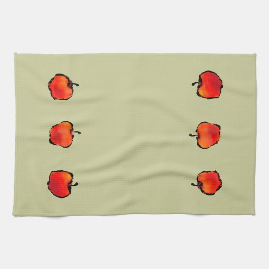 Drie keukenhanddoeken voor appels (Horizontaal)