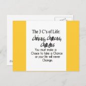 DRIE KEUZE VAN HET LEVEN VERANDERT VERANDERINGSopt Briefkaart (Voorkant / Achterkant)