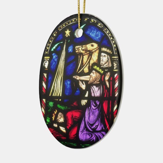 Drie kg na de ster keramisch ornament (Links)