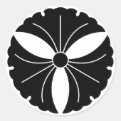 Drie kieuwbladeren ronde sticker (Voorkant)