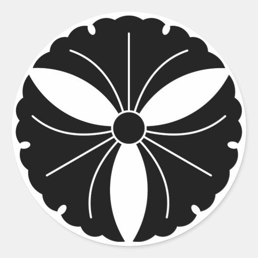 Drie kieuwbladeren ronde sticker (Voorkant)