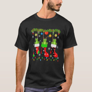 Drie Kikker in Xmas Sock Grappig Lelijk Kerstzweet T-shirt