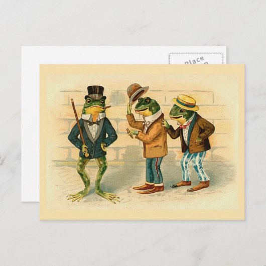 "Drie kikkers" Briefkaart (Voorkant / Achterkant)