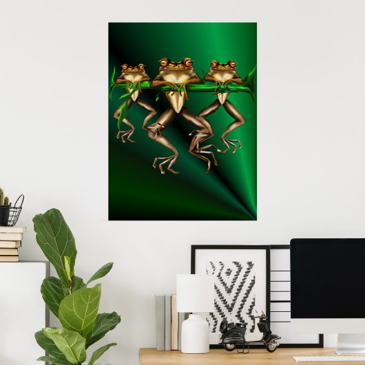 Drie kikkers Poster (Thuiskantoor)