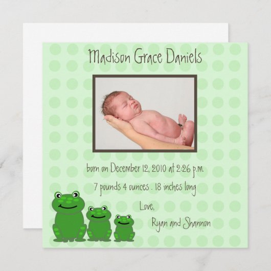 Drie kikkervisjes ter kondiging groen aankondiging (Voorkant / Achterkant)