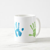 Drie kinder geschenk voor handafdruk koffiemok (Voorkant rechts)
