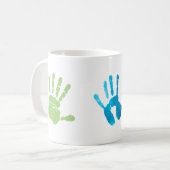 Drie kinder geschenk voor handafdruk koffiemok (Voorkant links)