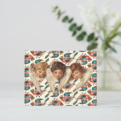 Drie KinderAngels - Kitsch Art Briefkaart (Staand voorkant)