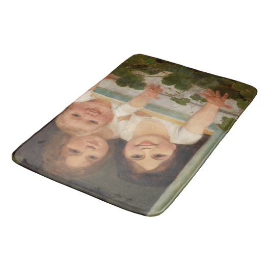 Drie kinderen aan het raam badmat (Gekanteld)