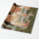 Drie kinderen aan het raam cadeaupapier (Uitgerold)