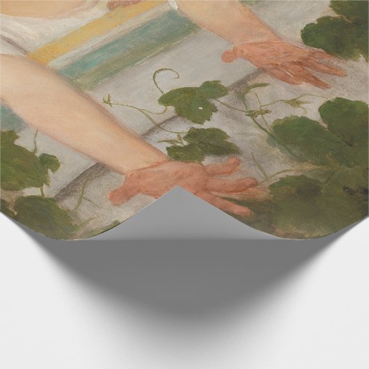 Drie kinderen aan het raam cadeaupapier (Hoek)