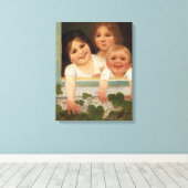 Drie kinderen aan het raam canvas afdruk (Insitu (Houten vloer))