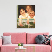 Drie kinderen aan het raam canvas afdruk (Insitu (Woonkamer))