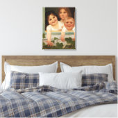 Drie kinderen aan het raam canvas afdruk (Insitu (Slaapkamer))