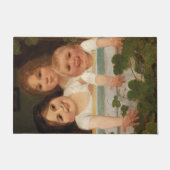 Drie kinderen aan het raam deurmat (Voorkant)