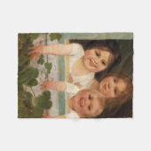 Drie kinderen aan het raam fleece deken (Voorkant (Horizontaal))