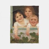 Drie kinderen aan het raam fleece deken (Voorkant)