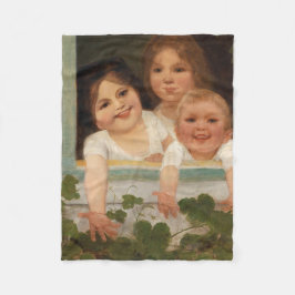 Drie kinderen aan het raam fleece deken