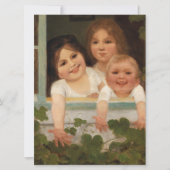 Drie kinderen aan het raam kaart (Voorkant)