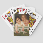 Drie kinderen aan het raam pokerkaarten (Achterkant)