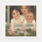 Drie kinderen aan het raam servet (Voorkant)