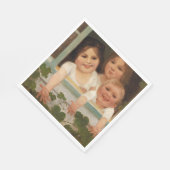 Drie kinderen aan het raam servet (Hoek)