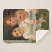 Drie kinderen aan het raam sherpa deken (Voorkant (horizontaal))