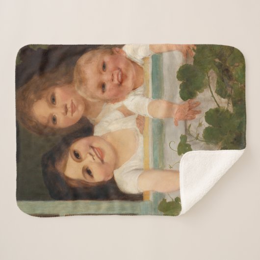 Drie kinderen aan het raam sherpa deken (Voorkant (horizontaal))