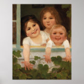 Drie kinderen bij het raam poster (Voorkant)