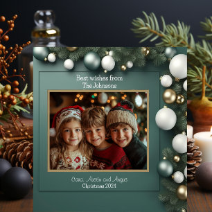 Drie kinderen Familiefoto Kerstmis Tegeltje