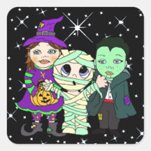 Drie Kinderen in Halloween Costume