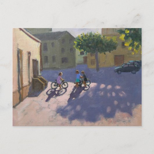 Drie kinderen met fietsen Spanje Briefkaart (Voorkant)