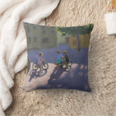 Drie kinderen met fietsen Spanje Kussen (Deken)