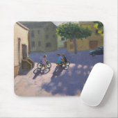 Drie kinderen met fietsen Spanje Muismat (Met muis)