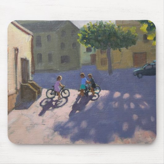 Drie kinderen met fietsen Spanje Muismat (Voorkant)