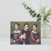 Drie kinderen met hond van Anguissola Sofonisba Briefkaart (Staand voorkant)