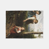 Drie kinderen plukken wilde bessen in het bos fleece deken (Voorkant (Horizontaal))