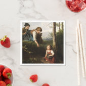 Drie kinderen plukken wilde bessen in het bos servet (Insitu)