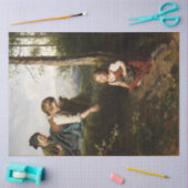 Drie kinderen plukken wilde bessen in het bos tissuepapier (Craft)