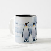 Drie King Penguins Tweekleurige Koffiemok (Voorkant links)