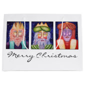 Drie Kings Art Kerstmis Large Cadeautasje (Voorkant)
